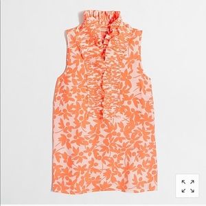J Crew ruffle collar sleeveless blouse